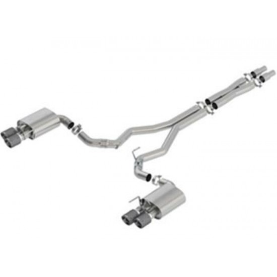 Borla ATAK Cat-Back Exhaust avec Embouts Fibre de Carbon pour 2018-2023 Mustang GT/Bullit Coupe/Convertible avec Exhaust Active