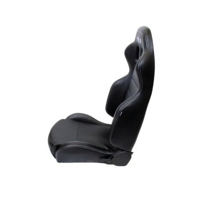 NRG Banc Sport Inclinable Cuir PVC avec Couture Blanc paire