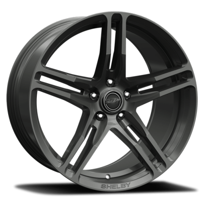 Carroll Shelby Ensemble de 4 Mags CS14 Décalé 20x9.5 & 20x11 Gris Gunmetal Lustré 2005-2026 Mustang