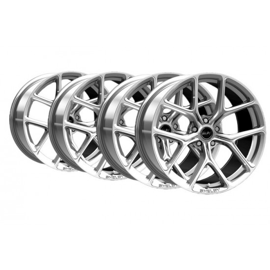 Carroll Shelby Ensemble de 4 Mags CS3 Décalé 20x9.5 & 20x11 Argent Lustré 2005-2026 Mustang