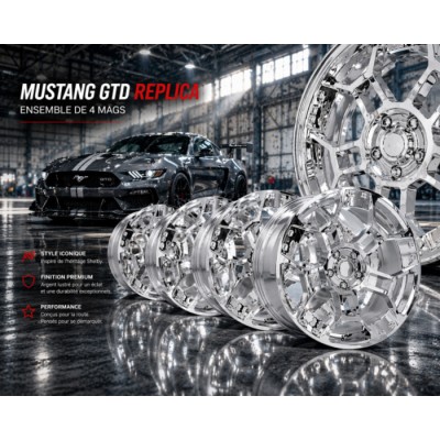  Ensemble de 4  Mags Replique  GT-D Chromé 19x10...