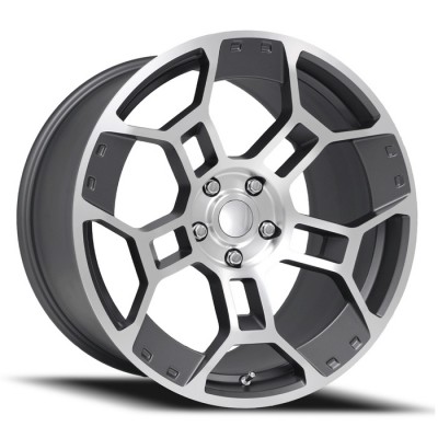 FR Ensemble de Mags Replique GT-D Argent Satiné avec Face Machiné 19x10 & 19x11 2005-2026 Mustang 