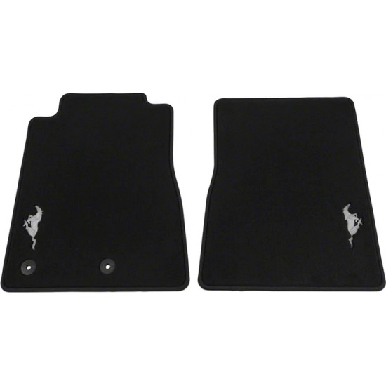 Ford Tapis avant Noir avec logo CHEVAL Argent 2015-2026 Mustang
