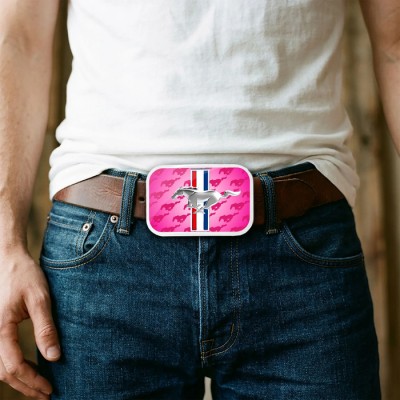 Boucle de Ceinture Mustang tri-Bar Rose