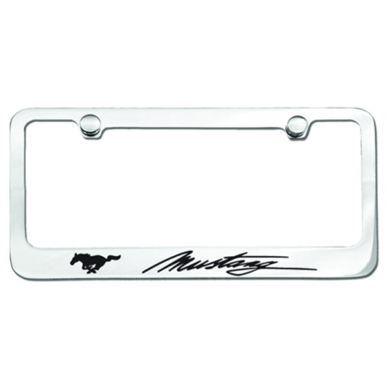 Contour de Plaque Chromé avec logo  Mustang et Pony