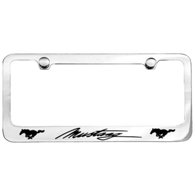 Contour de Plaque Chromé avec logo Mustang et...