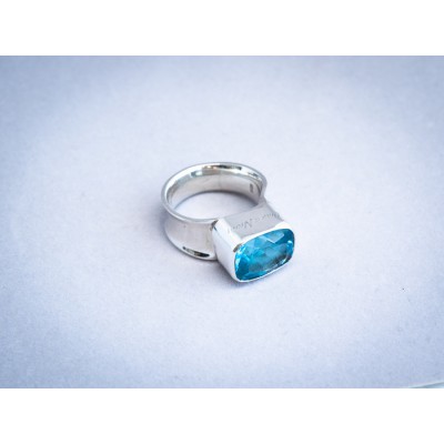 Bague topaze et argent pour femme