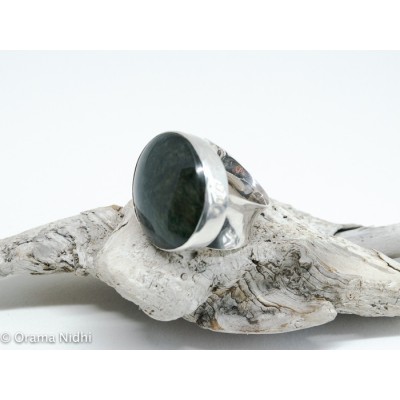 Bague argent et obsidienne 