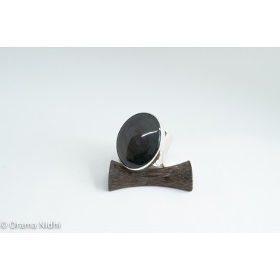 Bague argent et obsidienne 