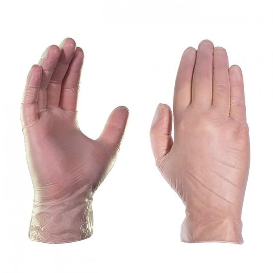 Gants industriels jetables en vinyle transparent -...