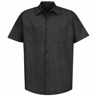 Chemise de travail à bouton noir pour homme...