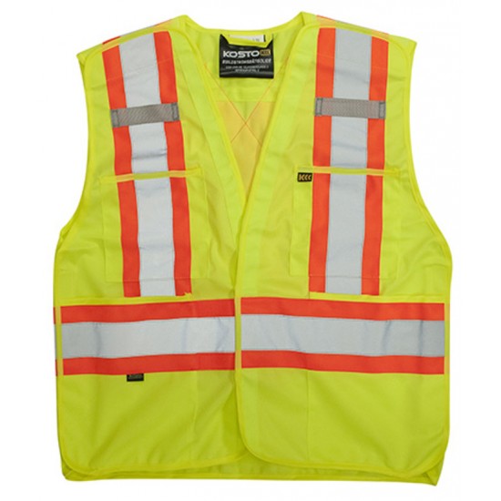 Veste de sécurité en polyester respirant jaune SVK052