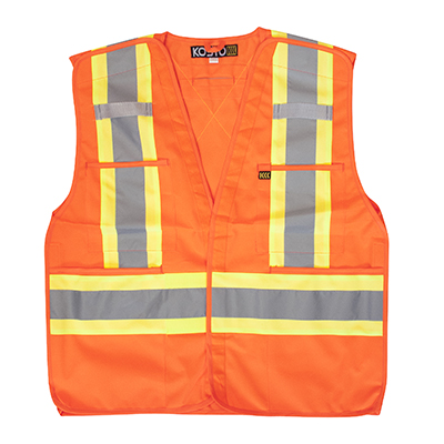 Veste de sécurité en polyester respirant orange...