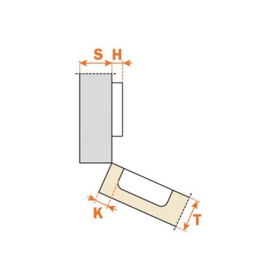 Charnière Salice avec ressort 94°