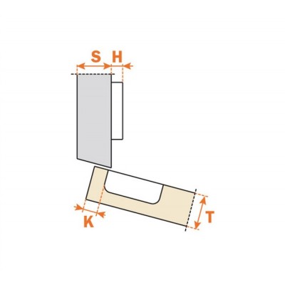 Charnière Salice avec ressort 94°