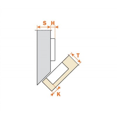Charnière Salice avec ressort 120°