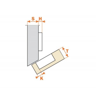 Charnière Salice avec ressort 120°