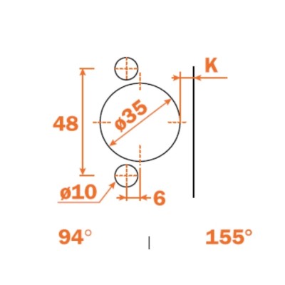  Charnière Salice avec ressort 94°