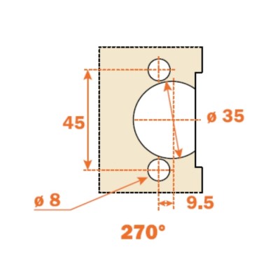 Charnière Salice avec ressort 270°