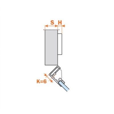 Charnière Practical pour profilé métallique 105°