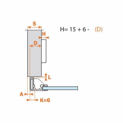 Charnière Practical pour profilé métallique 165°