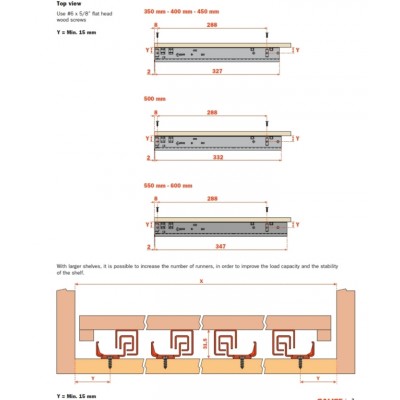 Coulisses dissimulées " Shelf "