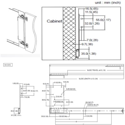 Coulisses rétractable pour porte