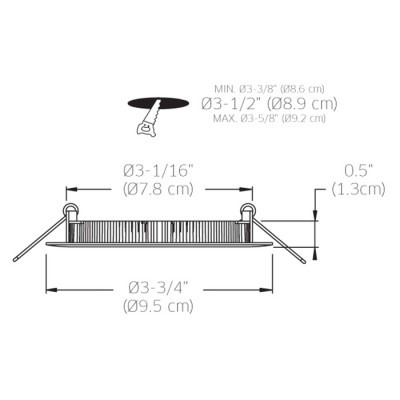 Panneau lumineux encastré DEL