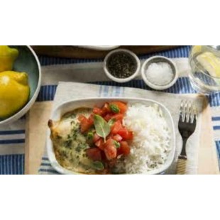 Filet de sole gratiné à l'italienne avec riz à...
