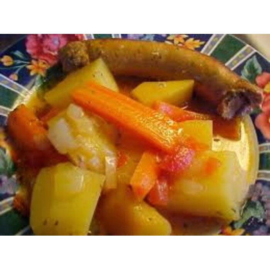 Saucisses porc et boeuf aux légumes
