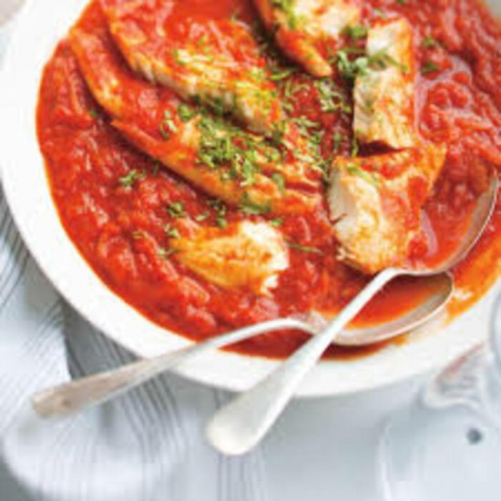Filet de sole à la créole avec riz blanc