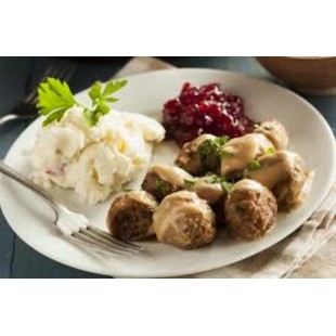 Ragoût de boulettes avec purée de pommes de...