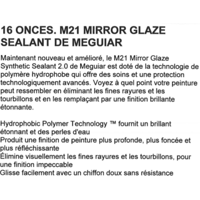 Scellant cire 100% synthétique /polymère - Meguiar's 