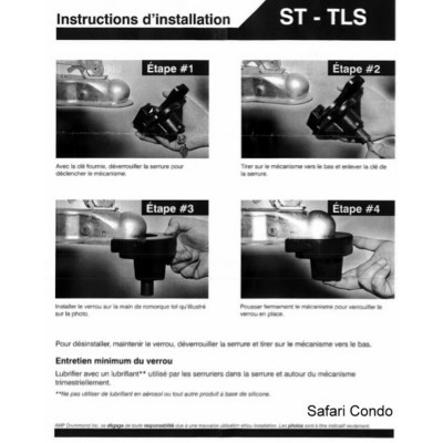 Verrou d'attelage de remorque /2" TLS2 - Amplock