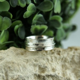 Bague de méditation en argent sterling avec trois...