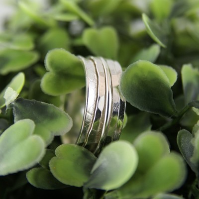 Bague de méditation en argent sterling avec trois anneaux