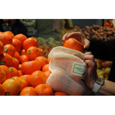 Ensemble de 4 sacs en filet pour fruits et légumes- Coton biologique