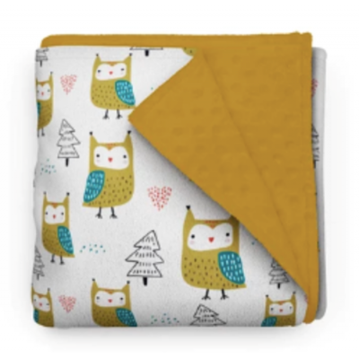 Couverture minky - Petits ducs des bois