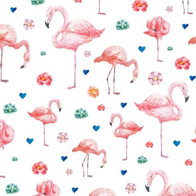 Couverture minky - Flamant rose