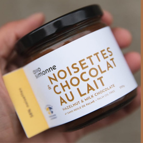 Tartinade Allo Simonne-Noisettes chocolat au lait 58% (220g)