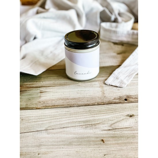 Chandelle de soya Marée- Huille essentielle Lavande (270 ml)