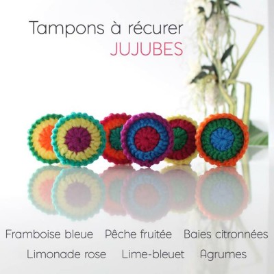 Tampon à récurer-Jujube (couleurs assortis)