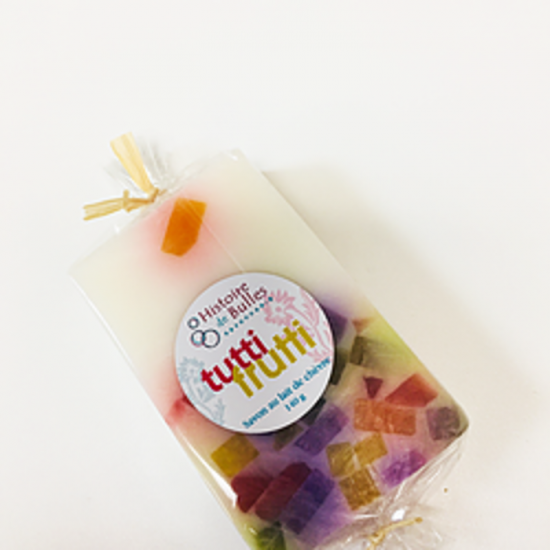 Savon Histoire de Bulles glycérine et lait de chèvre(140g)- Tutti Frutti