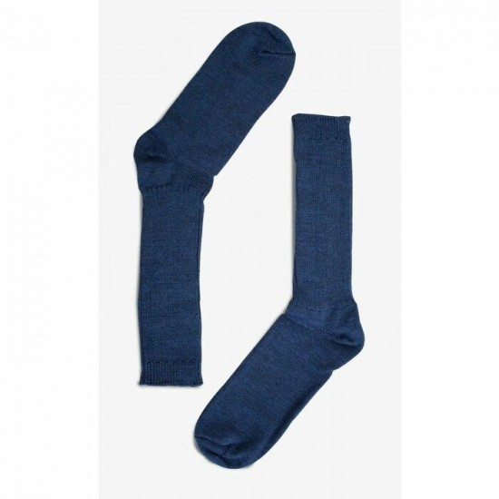 Bas laine bleu acier 75% Mérinos - B0072