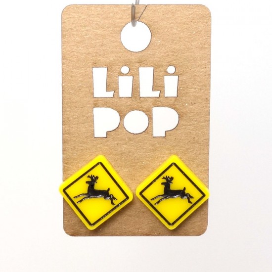 Boucles d'oreilles Lili POP- Panneau Cerf