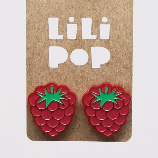 Boucles d'oreilles Lili POP- Framboise