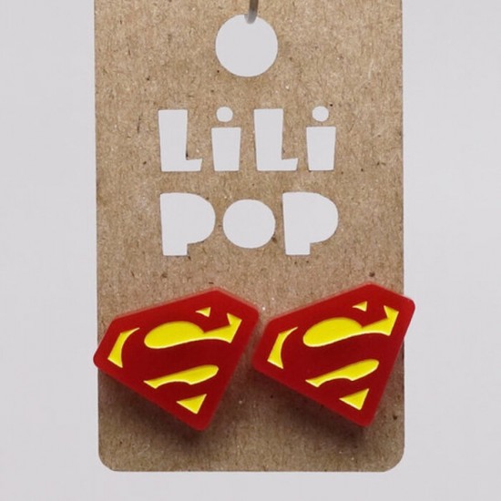 Boucles d'oreilles Lili POP- Superman
