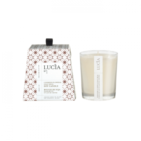 Lucia N°1 Bougie de soja Fleur de lin et lait de chèvre (20h)