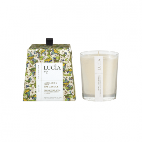 Lucia N°2 Bougie de soja Feuille de laurier et olive (20h)