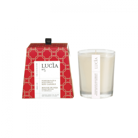 Lucia N°5 Bougie de soja Pomme grenade et groseille (20h)